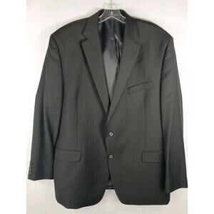 Lauren Ralph Lauren Suit Jacket Men’s 46R Solid Black Wool Blazer Black RN69456